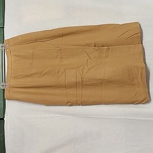 Norton McNaughton 100% Wool Fully Lined Faux Wrap Maxi Skirt Camel Women's 14